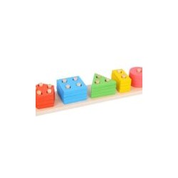 0294 *Apilador 5 Figuras Geométricas e/Línea de Madera* (35×5 cm.) 26 Pcs.