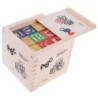 4237 *ABC Wood Blocks* (11×11 cm.) 27 Pcs. Dados de Madera c/Letras.
