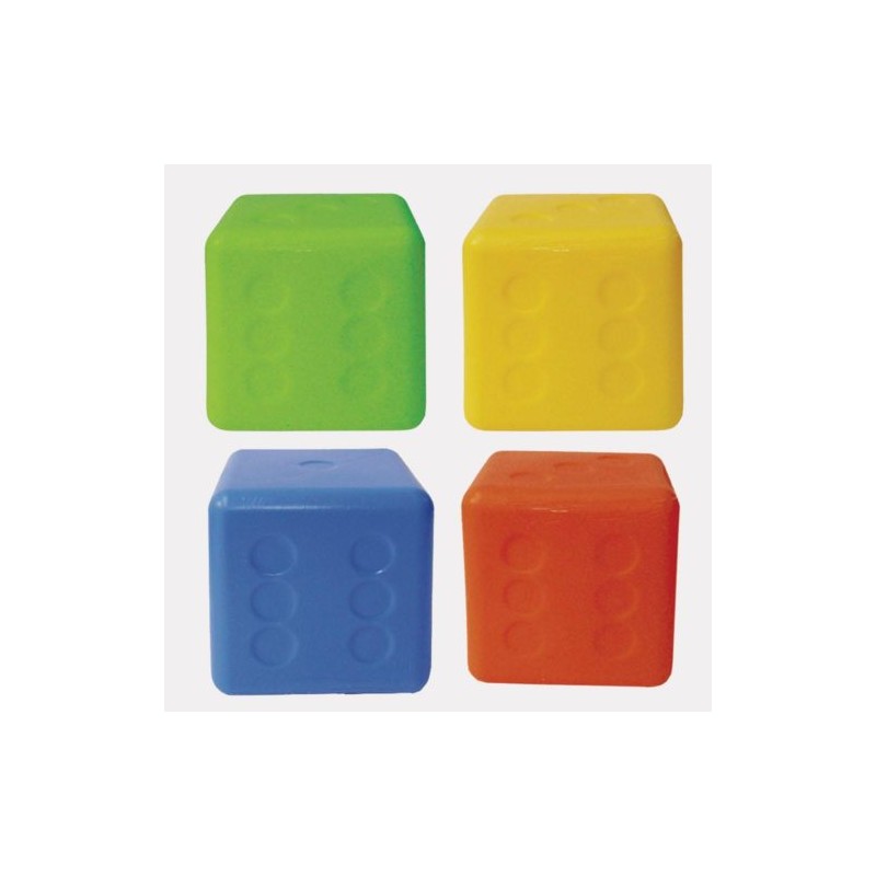 2145 *Dado Plástico Soplado Infantil* (7.5 cm.) 16 Pcs.