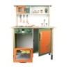 9242 *COCINA VERDE Y NARANJA d/Madera* (69.5×86 cm.) +8 Accesorios.